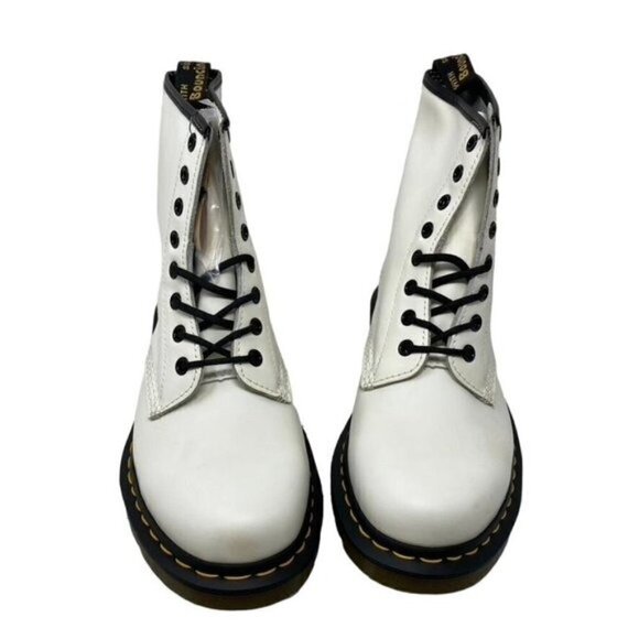 Dr. Martens 1460 SMOOTH LEATHER LACE UP BOOTS White Unisex Sz 6 Mens main image 8
